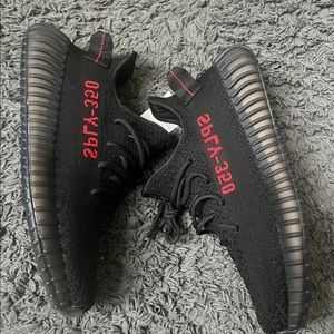 Yeezy 350v2 black red